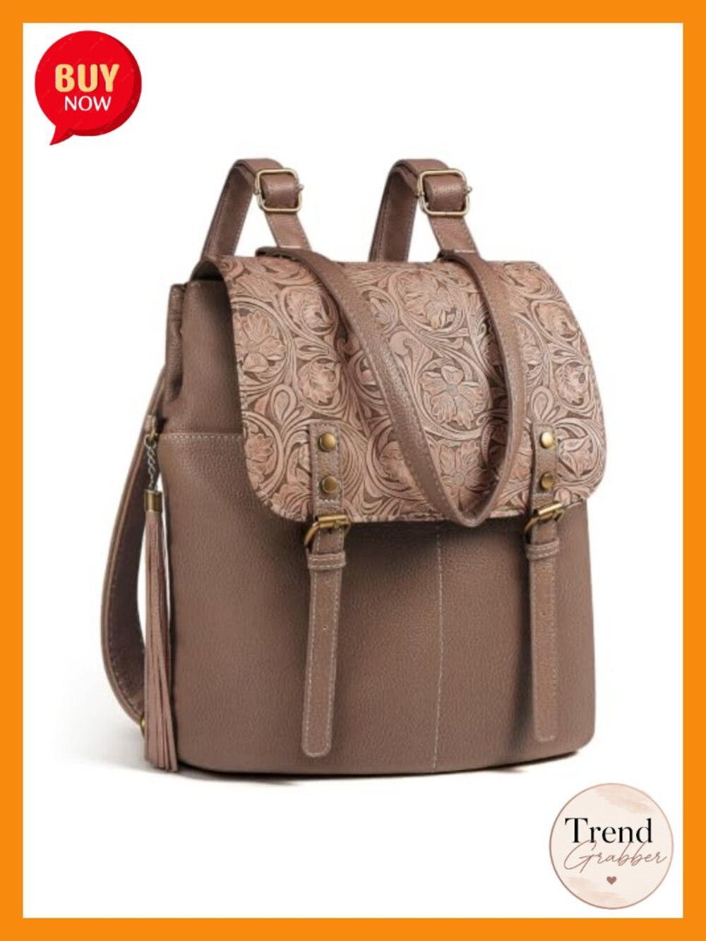 Vintage Faux Leather Convertible Backpack Purse for Women, 3-in-1 Handbag with